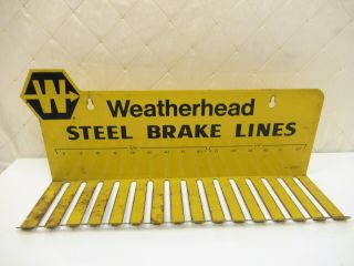 Weatherhead Steel Brake Lines Sign Display Rack Vintage Yellow Wright Metal 16 "