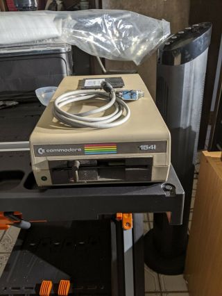 Vintage Commodore 1541 Disk Drive W/ Cable & Disk For Pc