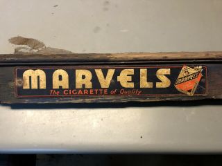 Collector Vintage Rare Marvels Cigarette Tobacco Tin Tacker Door Push Sign