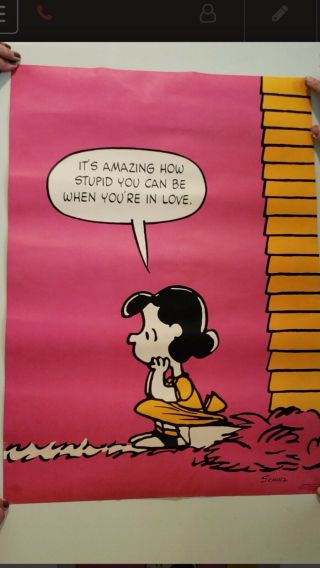 2 Vintage Snoopy/peanuts Posters Of Lucy And Sally
