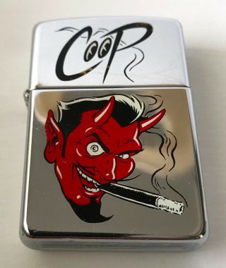 Zippo Devil Coop Lighter Hot Rod Rockabilly Satan Xi Vintage