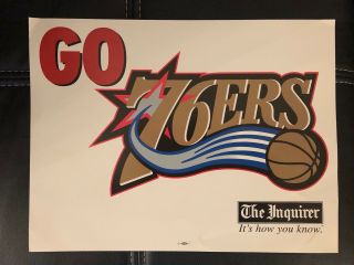 Philadelphia 76ers Allen Iverson Go 76ers Poster 2 - Sided 10x14,  2001 2