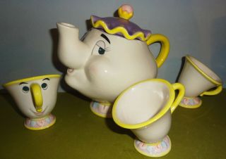 Htf Vintage Mrs.  Potts Of Beauty & The Beast - Disney Tea Set