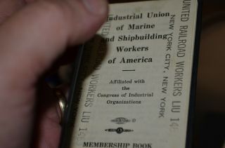 Vintage Membership Book Industrial Union Of Marine & Shipbuilding Workers