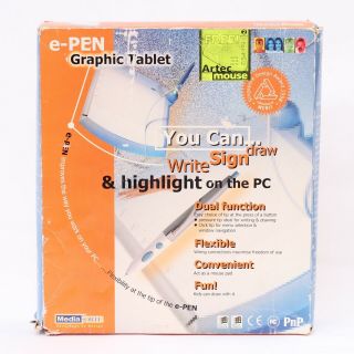 Vintage Mediaforte E - Pen Graphic Tablet W/ Serial Interface For Windows 98