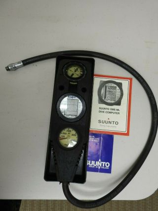 Vintage Scuba Dive Console: Dive Computer Model Suunto Sme - Ml,  Compass,  Airgauge