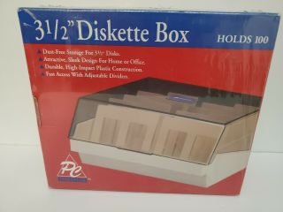 Pc Accessories Vtg 3.  5” Floppy Diskette Box Storage 100 Disk Gemini Iii