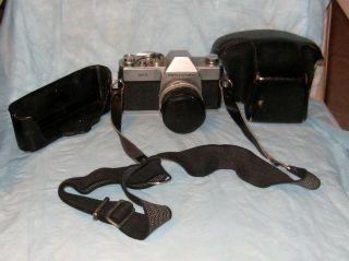 Vintage Camera Mamiya Sekor 35mm Camera W/case & Auto Mamiya Sekor F = 50mm Lens