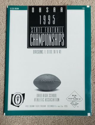 1995 Ohsaa Football State Championship Program Paul Brown Stadium - Dec 1,  2