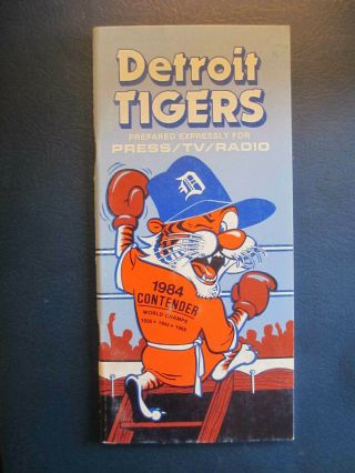 1984 Detroit Tigers World Champions Mlb Press / Tv / Radio Media Guide