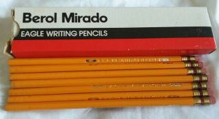 Vintage Berol Mirado Seven Pencils 174 2 1/2 True Medium B3