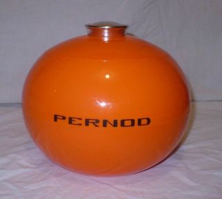 Vintage Orange Melamine Pernod Ice Bucket 1970s Bar France Seau à Glace