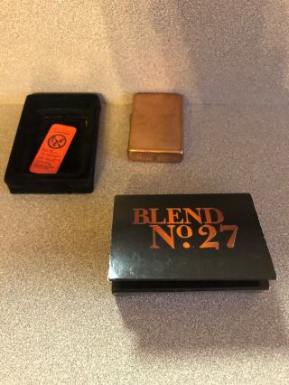 Zippo Marlboro Unfired " Blend No.  27 " Solid Copper Lighter Patina