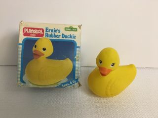 Vintage Playskool Ernie’s Rubber Duckie Sesame Street Collectible Duck Bath Toy