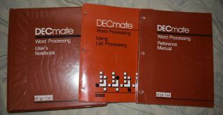 Vintage Dec Digital Equipment Corp Decmate Word Processing Manuals Look