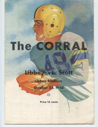 1948 Scott High School Vs Libbey Football Program (toledo,  Ohio)