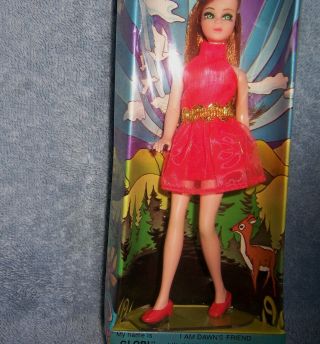 Vintage 1970 ' s Mod Topper Dawn Doll Friend GLORI MINTY NRFB 3