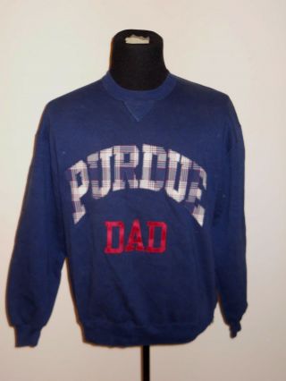 vtg 90s Russell Athletic PURDUE Dad BOILERMAKERS Plaid Men ' s size XL Sweatshirt 2