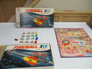 Vintage 1964 Rare Fireball Xl5 Board Game Tv Show 100 Complete A1 Shape