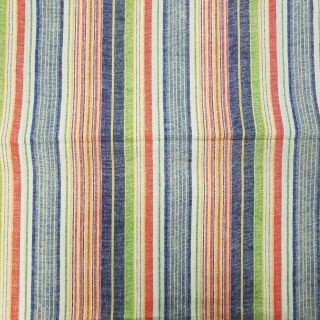 Vintage 60s 70s 50/50 Cotton Polyester Fabric 44 " X 4.  5 Yards Multicolor Stripes