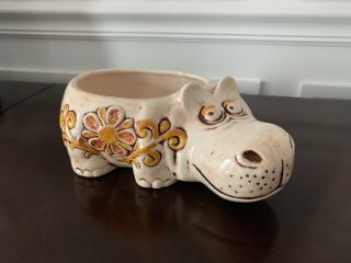Vintage Treasure Craft Hippopotamus Planter 1960s Pot,  Container,  Holder - Hippo