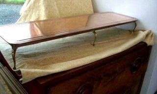 Antique Copper Plate Pot Food Warmer Sideboard Stand With Brass Legs