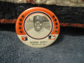 MLB 1960 George Scott Boston Red Sox Pinback Button,  3.  5 