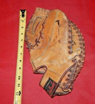 Vintage Hollander Leather First Basemens Glove F - 1054 Deep Trap 12” Rh Thrower