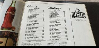1972 Dallas Cowboys NY Giants NFL Pro Game Program 2