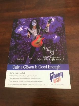 1997 Vintage 8x10.  5 Print Ad For Gibson Guitars The Ace Frehley Of Kiss Les Paul