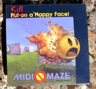 Midi Maze/kill A Happy Face For Atari 520/1040 St Nib Multi Computer