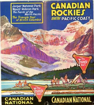 Orig,  Vint,  Canadian National Rys,  Passenger Booklet,  " Canadian Rockies " 1936