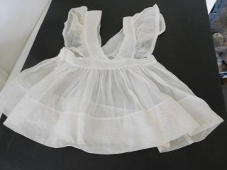 Vintage White Organdy Pinafore Dress For Large Doll Playpal Etc.