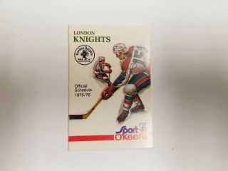 London Knights 1975/76 Minor Hockey Pocket Schedule - Sport O 