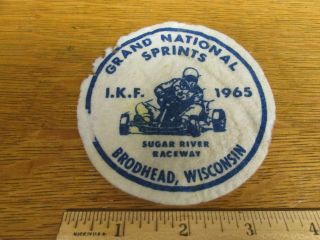 Vtg 1965 Felt Ikf Go Kart Racing Patch Brodhead Wi Sugar River Raceway