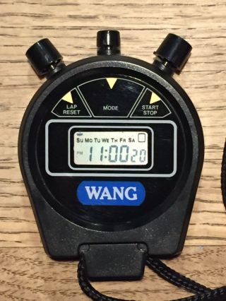 Vintage Wang Computer Logo Electronic Watch Stopwatch Digital Chronograph Alarm