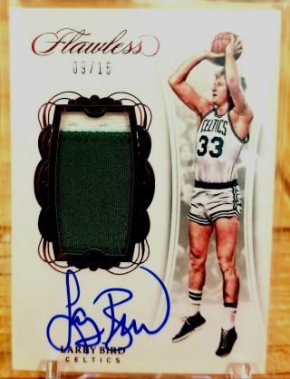 2017 - 18 Flawless Larry Bird Ruby Game Patch/auto 9/15 Boston Celtics