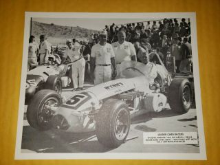 Vtg Indy Car Leader Card Racer 8 " X 10 " Photo Print 1964 Jud Larson Dirt Track
