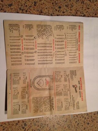 1953 Major League & International League Baseball Schedule 3