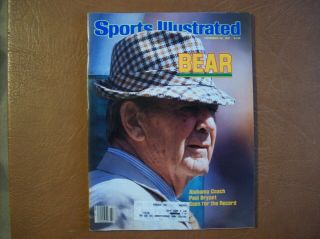 Paul Bear Bryant Alabama Crimson Tide - Sports Illustrated November 23,  1981