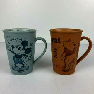 Disney Vintage Mickey Mouse And Winnie The Pooh Mugs Made In Thailand