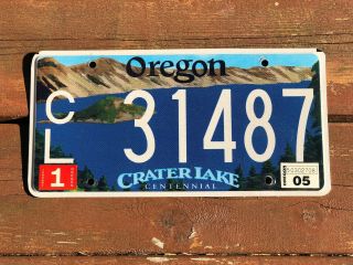 Oregon Crater Lake Centennial License Plate 05 Tag Sticker Man Cave Garage Bar