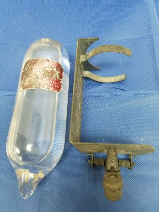 Vintage Firex " Glass Grenade " Fire Extinguisher W/mounting Bracket.  W/liquid