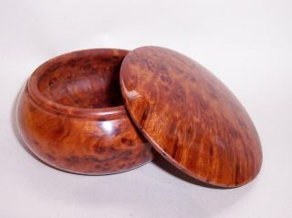 Vintage Art Deco Style Burr/burl Wood Trinket Keepsake Box Mushroom Shape