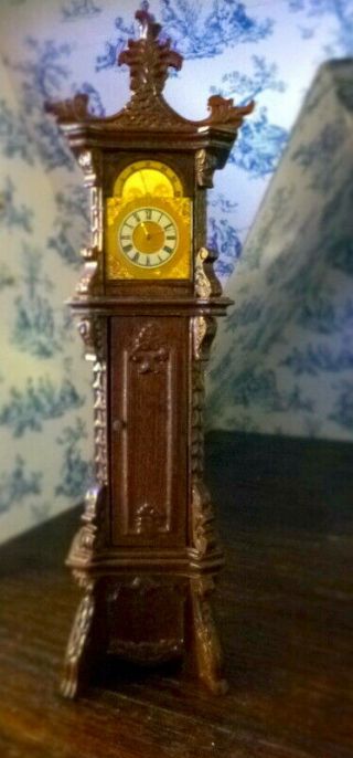 Vintage Grandfather Clock Bespaq 1:12 Dollhouse Miniature
