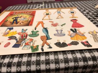 4 ballet dancing paper dolls 1955 many clothes 3 dolls pink yellow green 2