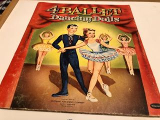 4 ballet dancing paper dolls 1955 many clothes 3 dolls pink yellow green 3