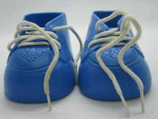 Vintage Cabbage Patch Kids Doll Shoes Blue Lace Up