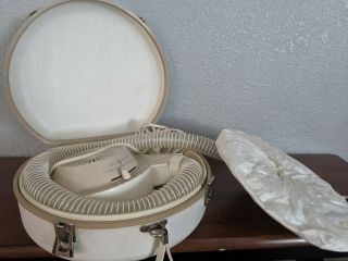 Vintage General Electric Bonnet Hair Dryer With Case Portable