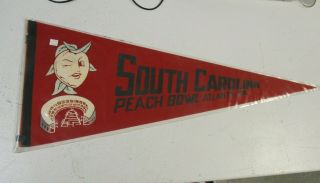 1969 South Carolina Gamecocks Peach Bowl Pennant Vintage Ncaa Football